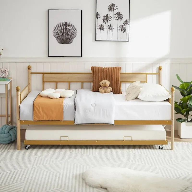 Daybed Sofa Bed Metal Framed with Trundle