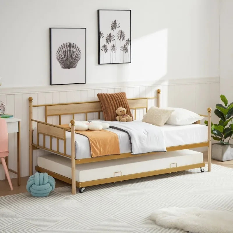 Daybed Sofa Bed Metal Framed with Trundle