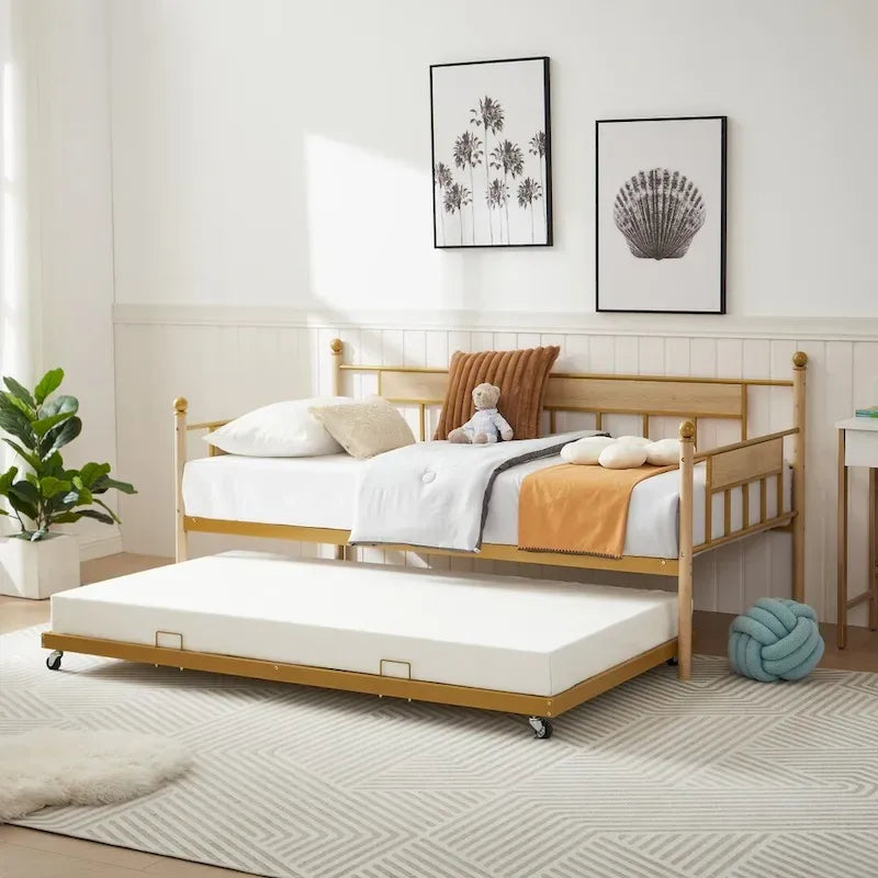 Daybed Sofa Bed Metal Framed with Trundle
