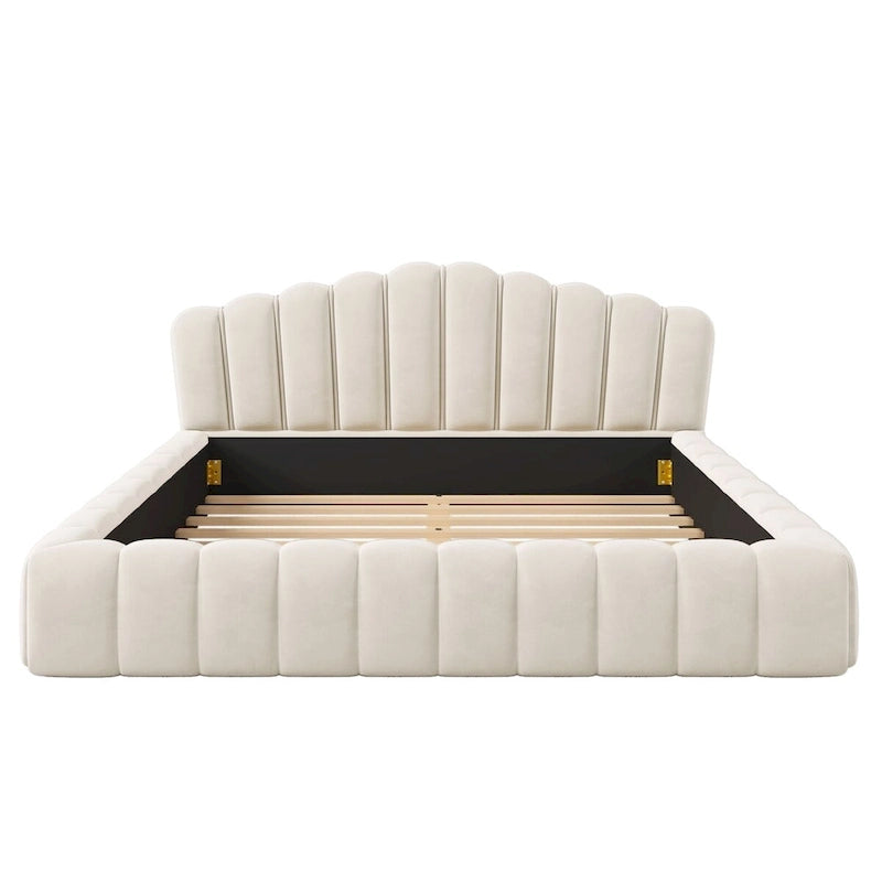 Velvet Cushion Queen Floor Bed