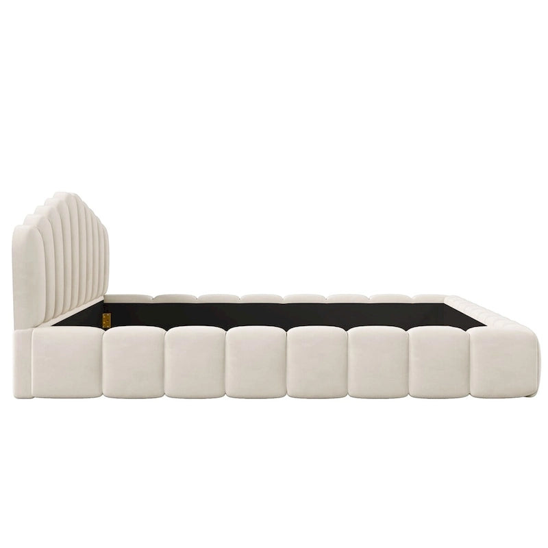 Velvet Cushion Queen Floor Bed