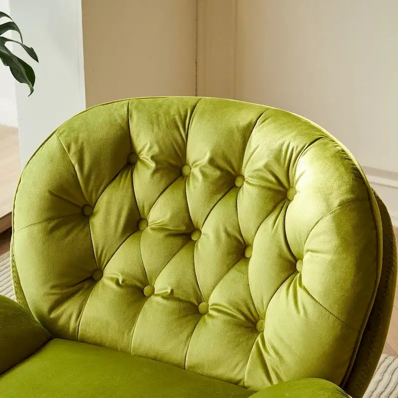 Swivel Leisure chair lounge chair velvet with ottoman
