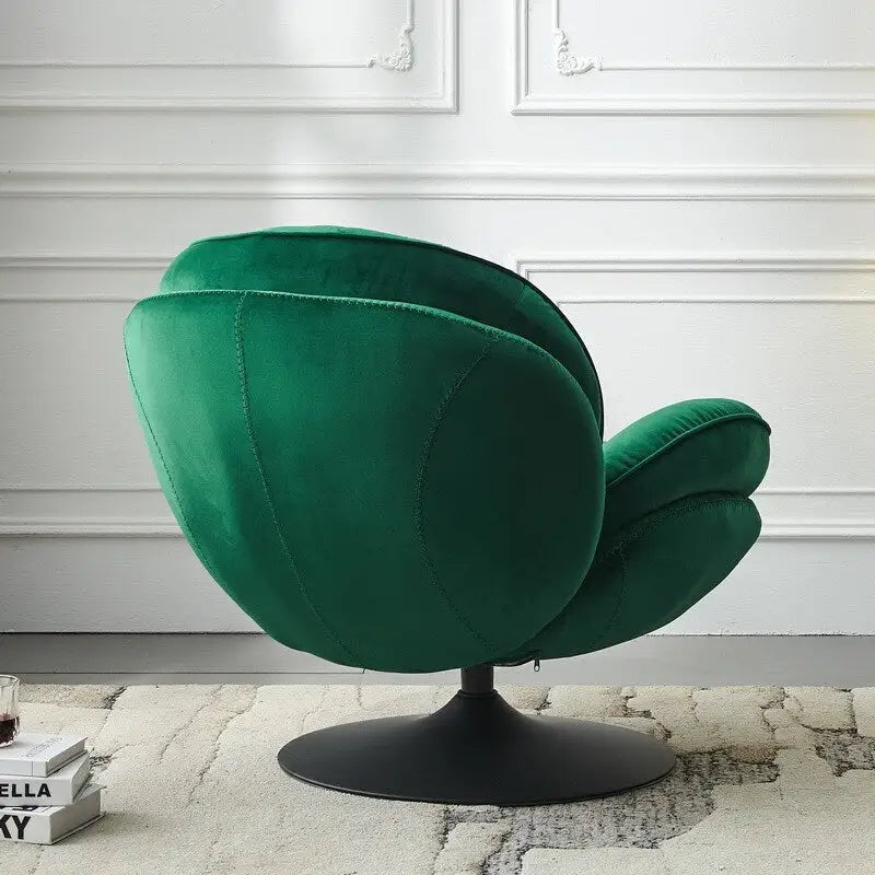 Swivel Leisure chair lounge chair velvet with ottoman