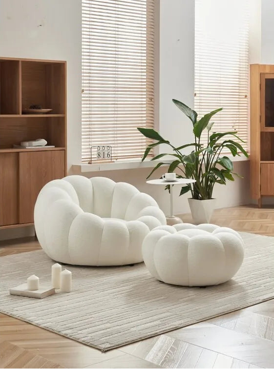 Tristica 3D Fabric Upholstered Accent Chair and Ottoman