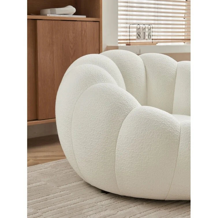 3D Fabric Upholstered Accent Chair and Ottoman