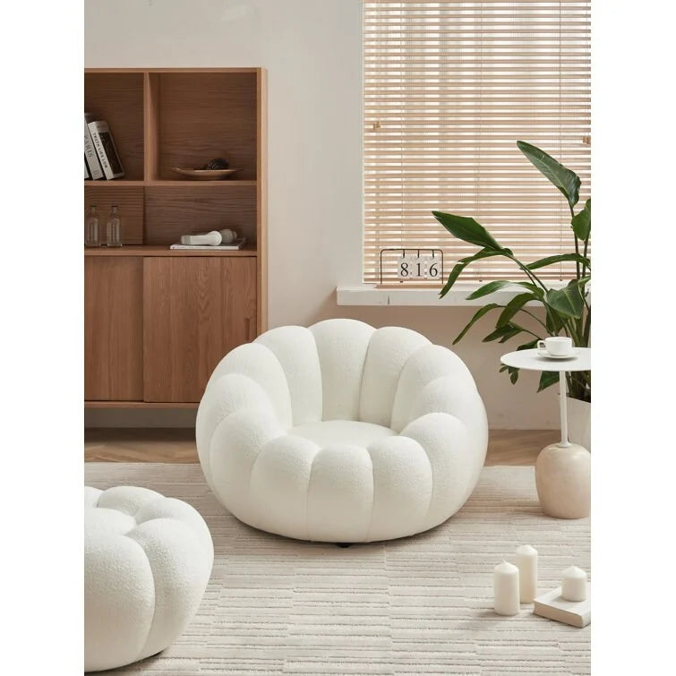 3D Fabric Upholstered Accent Chair and Ottoman