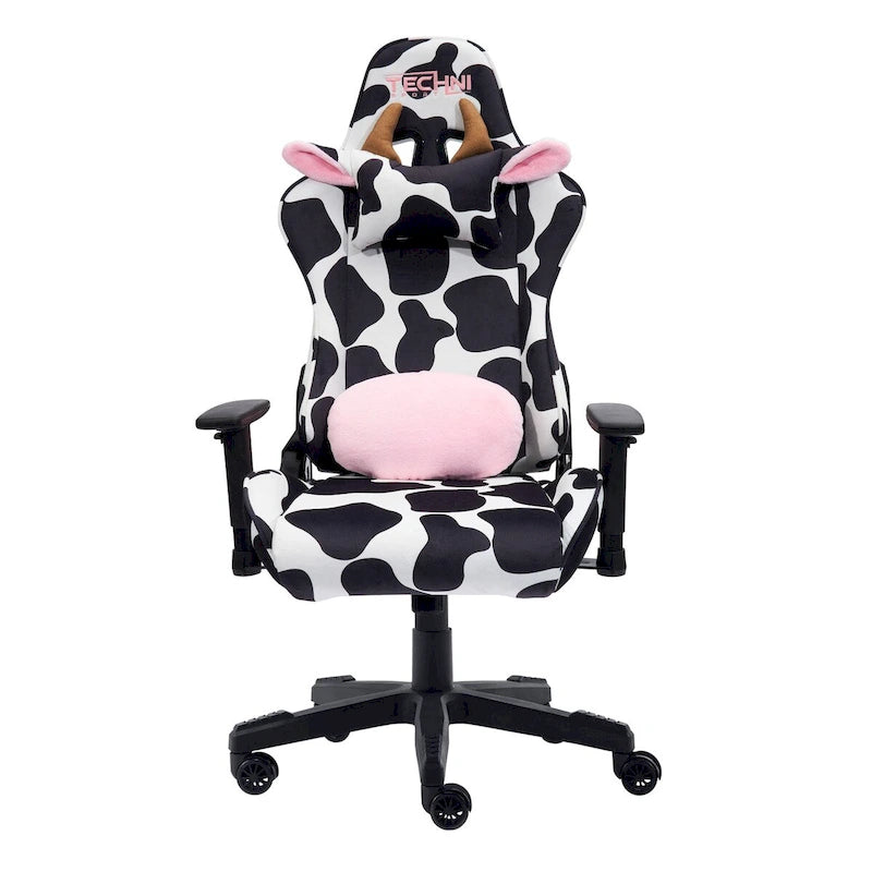 Fun Cow Print Adjustable Gaming Chair