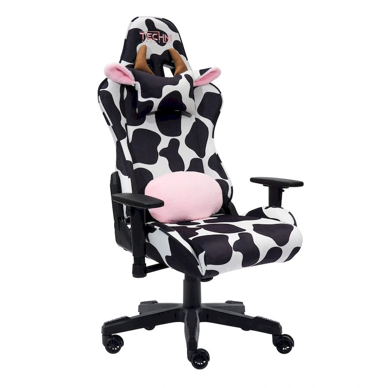 Fun Cow Print Adjustable Gaming Chair