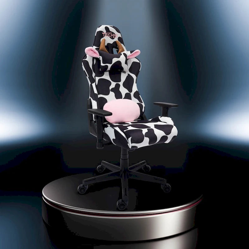 Fun Cow Print Adjustable Gaming Chair