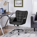 Artificial leather office chair with padded armrests, modern office chair