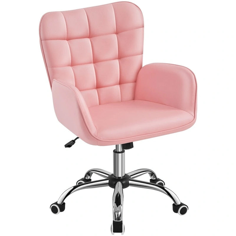 Artificial leather office chair with padded armrests, modern office chair
