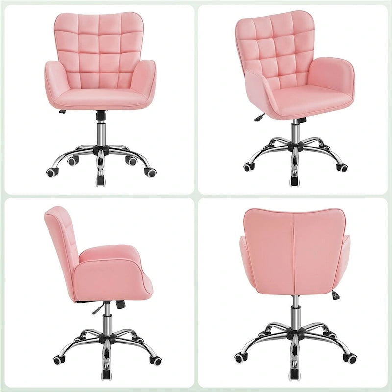 Artificial leather office chair with padded armrests, modern office chair