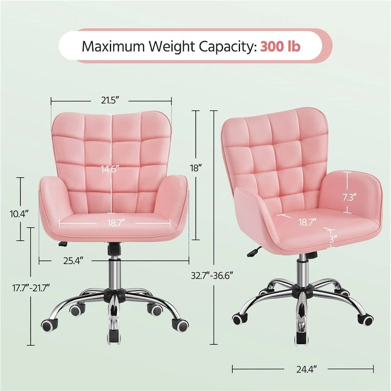 Artificial leather office chair with padded armrests, modern office chair