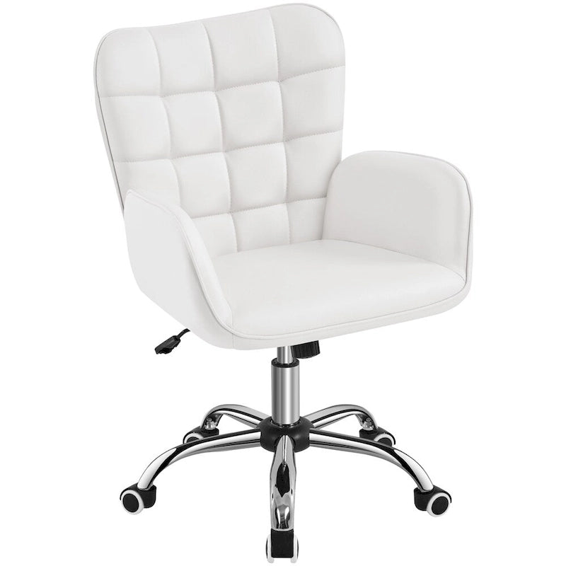 Artificial leather office chair with padded armrests, modern office chair