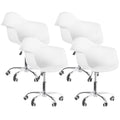 Mid-Century Modern Style Adjustable Swivel Plastic Shell Molded Office Task Chair with Rolling Wheels