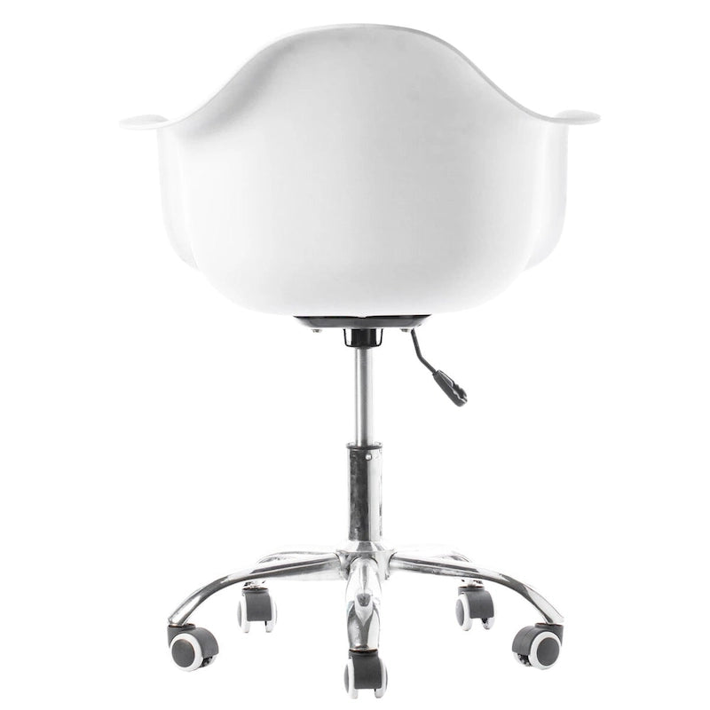 Mid-Century Modern Style Adjustable Swivel Plastic Shell Molded Office Task Chair with Rolling Wheels