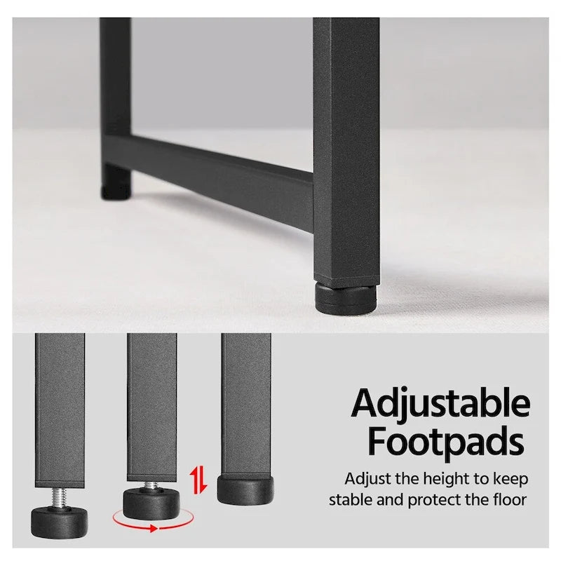 47.5-inch Home Office Computer Desk with Power Outlet and Elevated Bookshelf