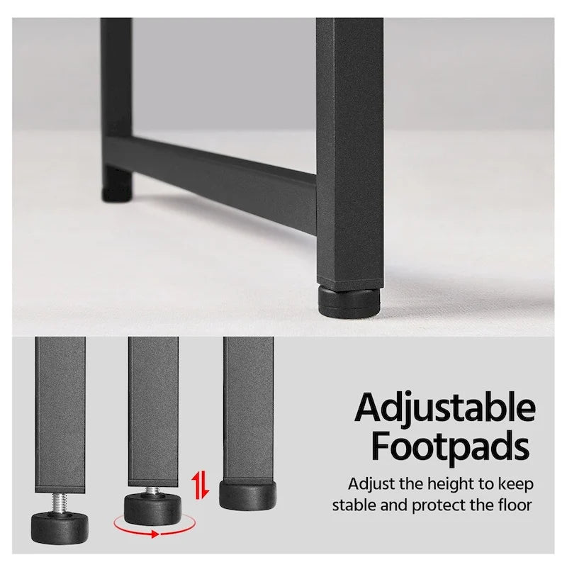47.5-inch Home Office Computer Desk with Power Outlet and Elevated Bookshelf