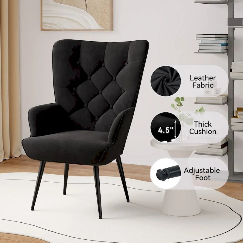 Modern Velvet Fabric Upholstered Chair